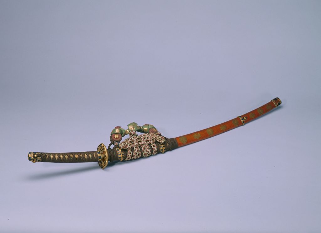 图片[1]-Lacquer sheath waist knife with copper handle-China Archive